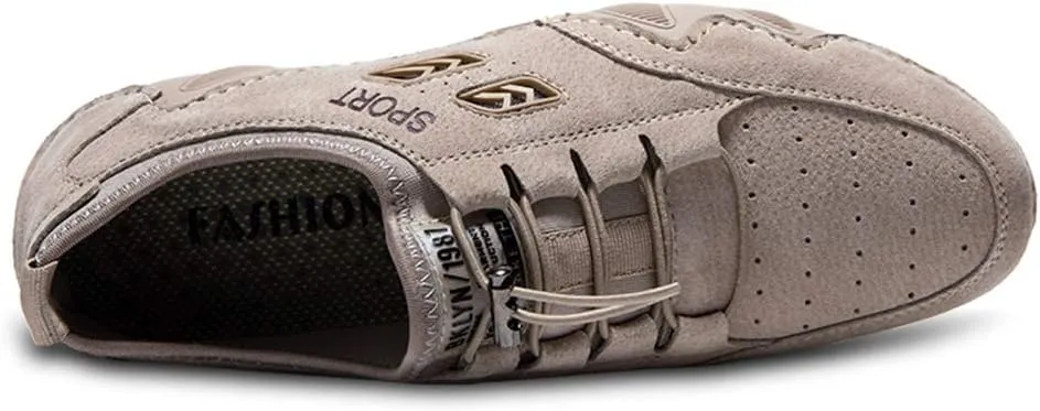 GOSPT Men's Leather Driving Shoes Comfortable Flats Casual Work Loafers