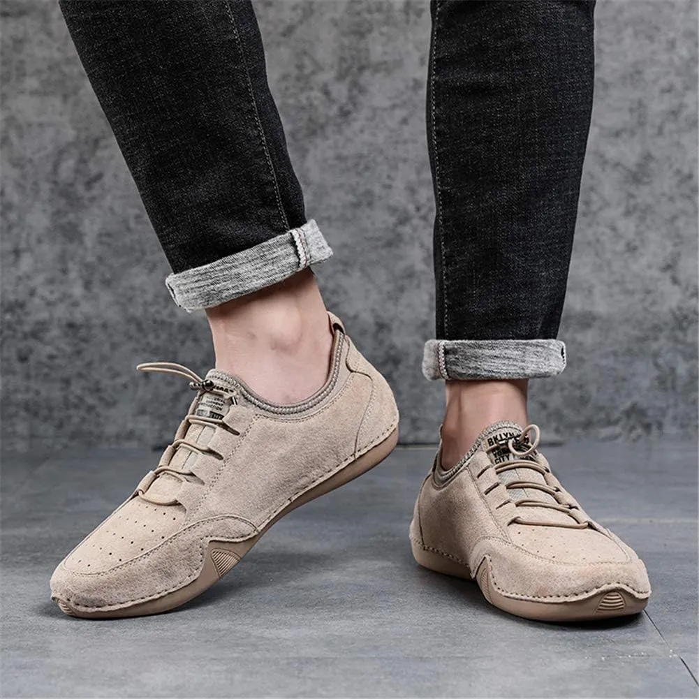 GOSPT Men's Leather Driving Shoes Comfortable Flats Casual Work Loafers