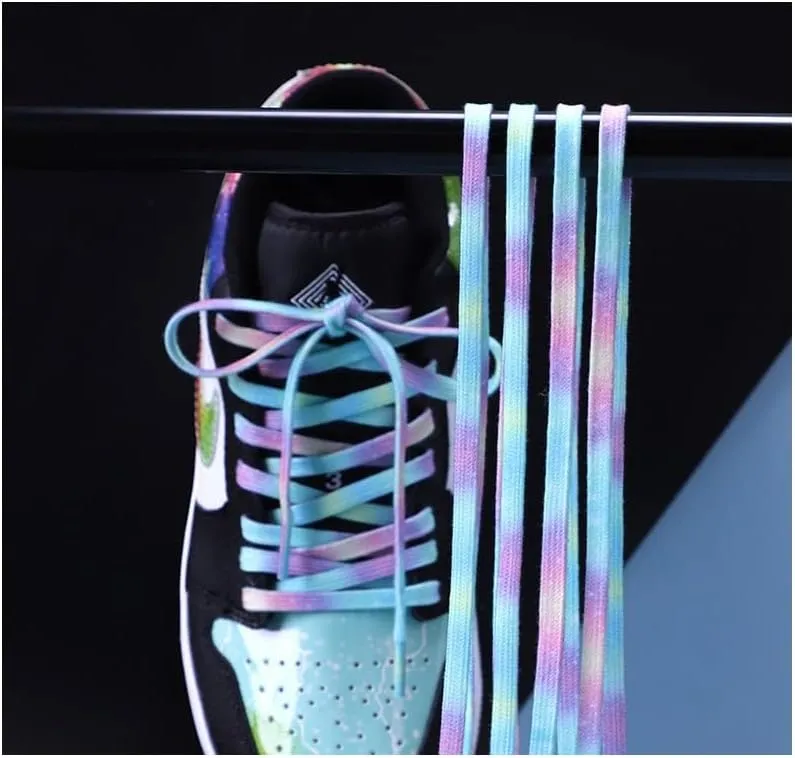 Graffiti Print Shoelace Cartoon Printing Unisex Flat Shoe Laces High-top Canvas Sneakers Sports Oxfords Casual Shoes (Color : Splash Ink, Length : 160cm)
