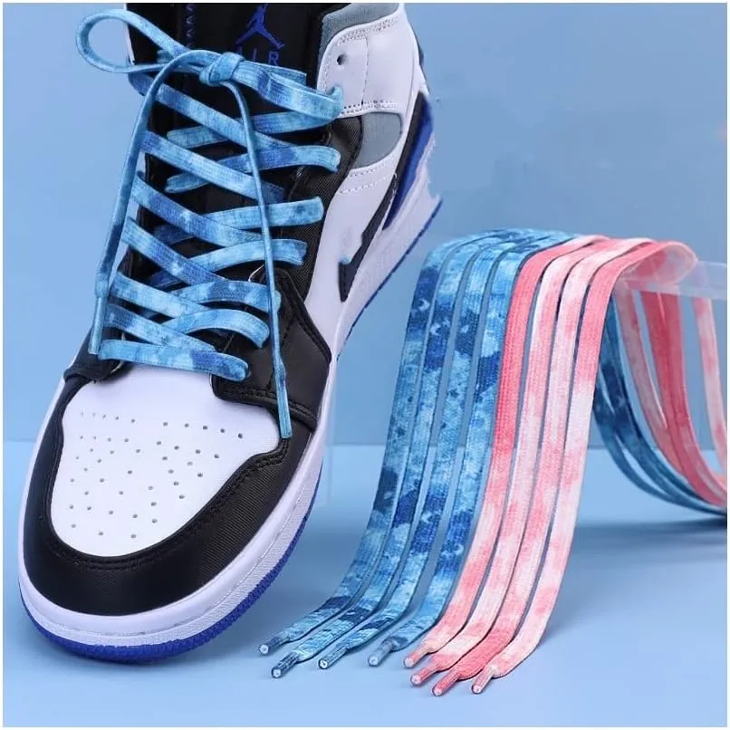 Graffiti Print Shoelace Cartoon Printing Unisex Flat Shoe Laces High-top Canvas Sneakers Sports Oxfords Casual Shoes (Color : Splash Ink, Length : 160cm)