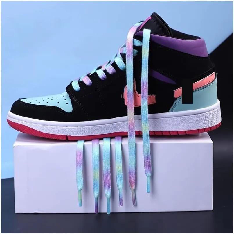 Graffiti Print Shoelace Cartoon Printing Unisex Flat Shoe Laces High-top Canvas Sneakers Sports Oxfords Casual Shoes (Color : Splash Ink, Length : 160cm)