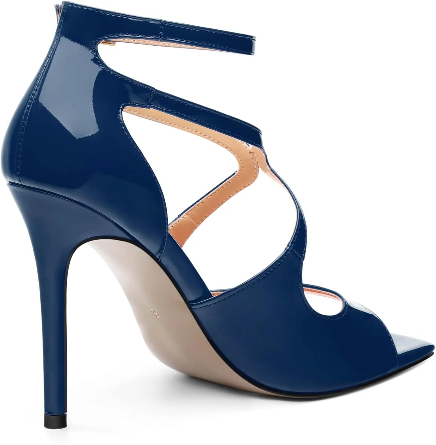 High Heels for Women, Women's Stiletto Heels Cross Strappy Square Open Toe Sexy Sandals Ankle Strap Buckle High Heels Fashion Dress Prom Sandals