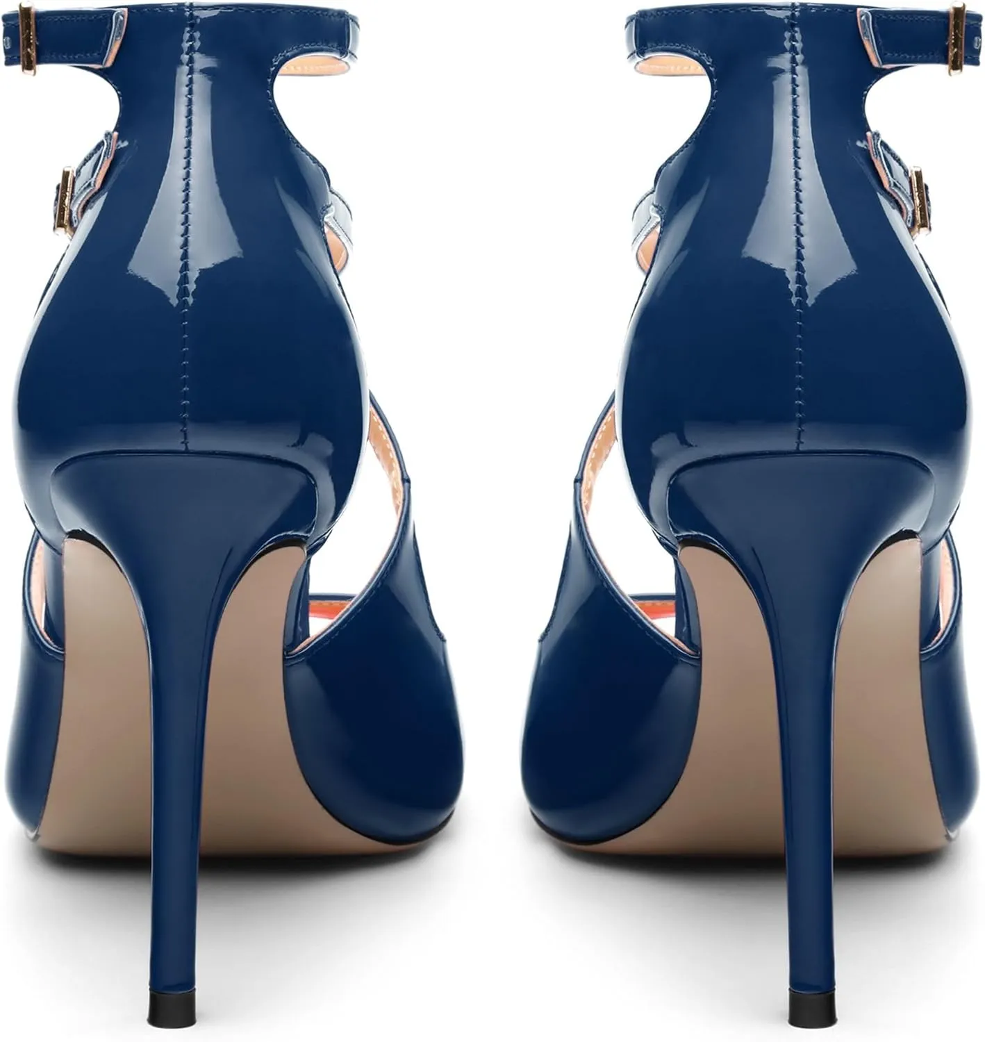 High Heels for Women, Women's Stiletto Heels Cross Strappy Square Open Toe Sexy Sandals Ankle Strap Buckle High Heels Fashion Dress Prom Sandals