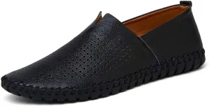 INEELUYI Men’s Casual Loafers Fashion Leather Slip On Driving Shoes