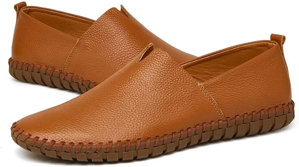 INEELUYI Men’s Casual Loafers Fashion Leather Slip On Driving Shoes