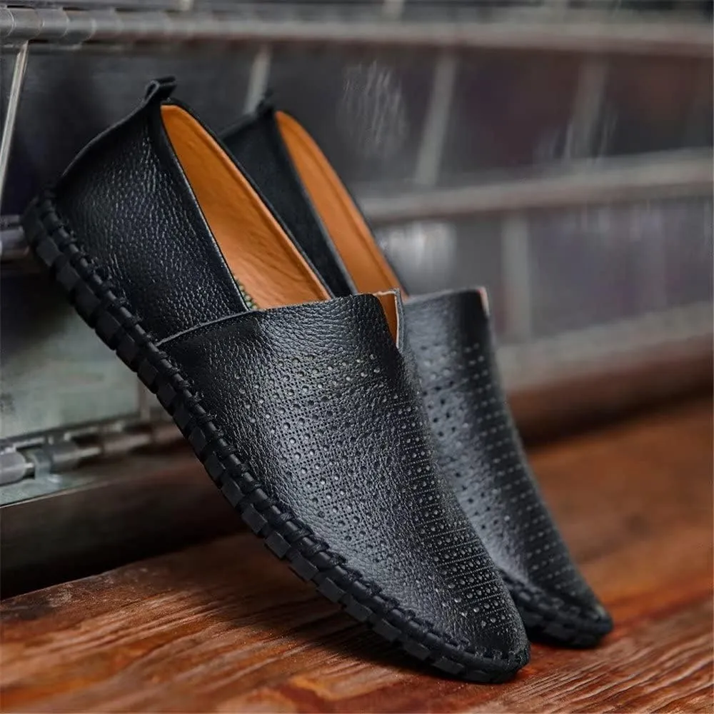 INEELUYI Men’s Casual Loafers Fashion Leather Slip On Driving Shoes