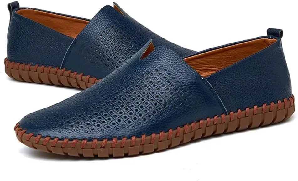 INEELUYI Men’s Casual Loafers Fashion Leather Slip On Driving Shoes