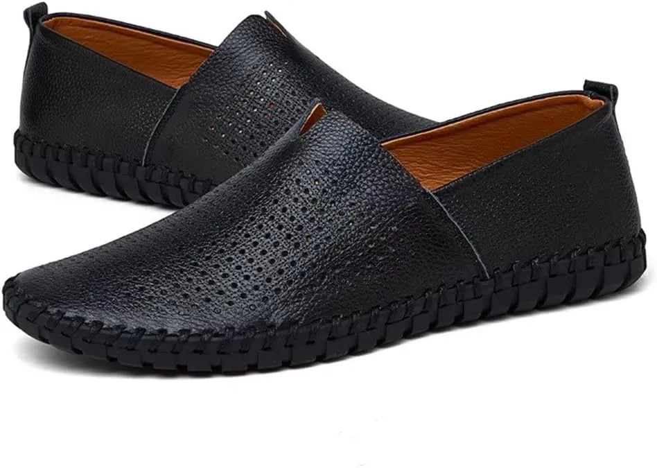 INEELUYI Men’s Casual Loafers Fashion Leather Slip On Driving Shoes