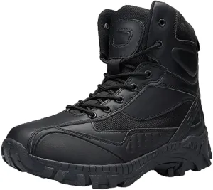 Kervaky Men's military tactical boots outdoor boots work boots desert boots hard wearing boots hiking boots combat boots light boots-black-39