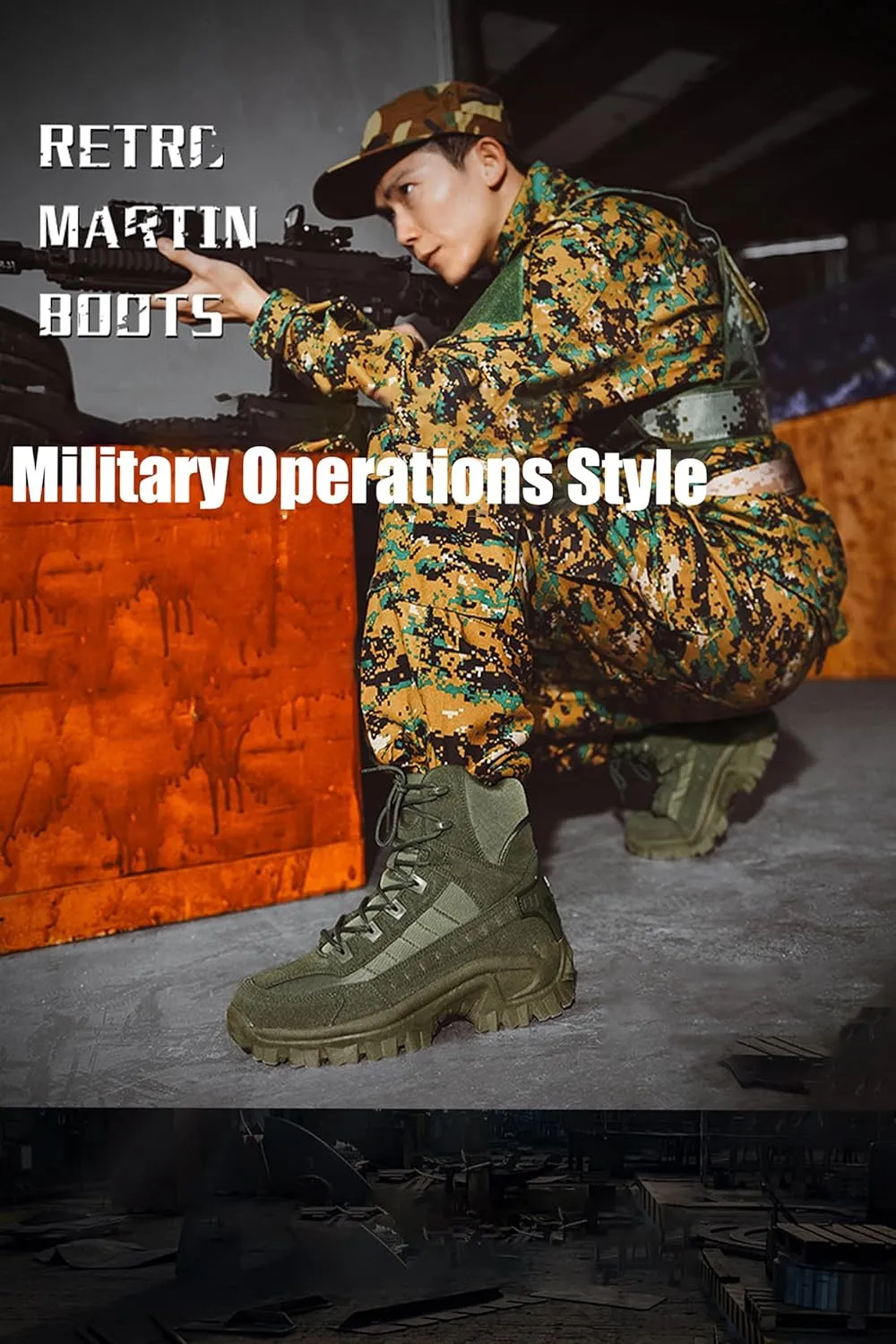 Kervaky Men's tactical boots military combat boots work boots desert boots mountaineering boots lightweight boots durable boots