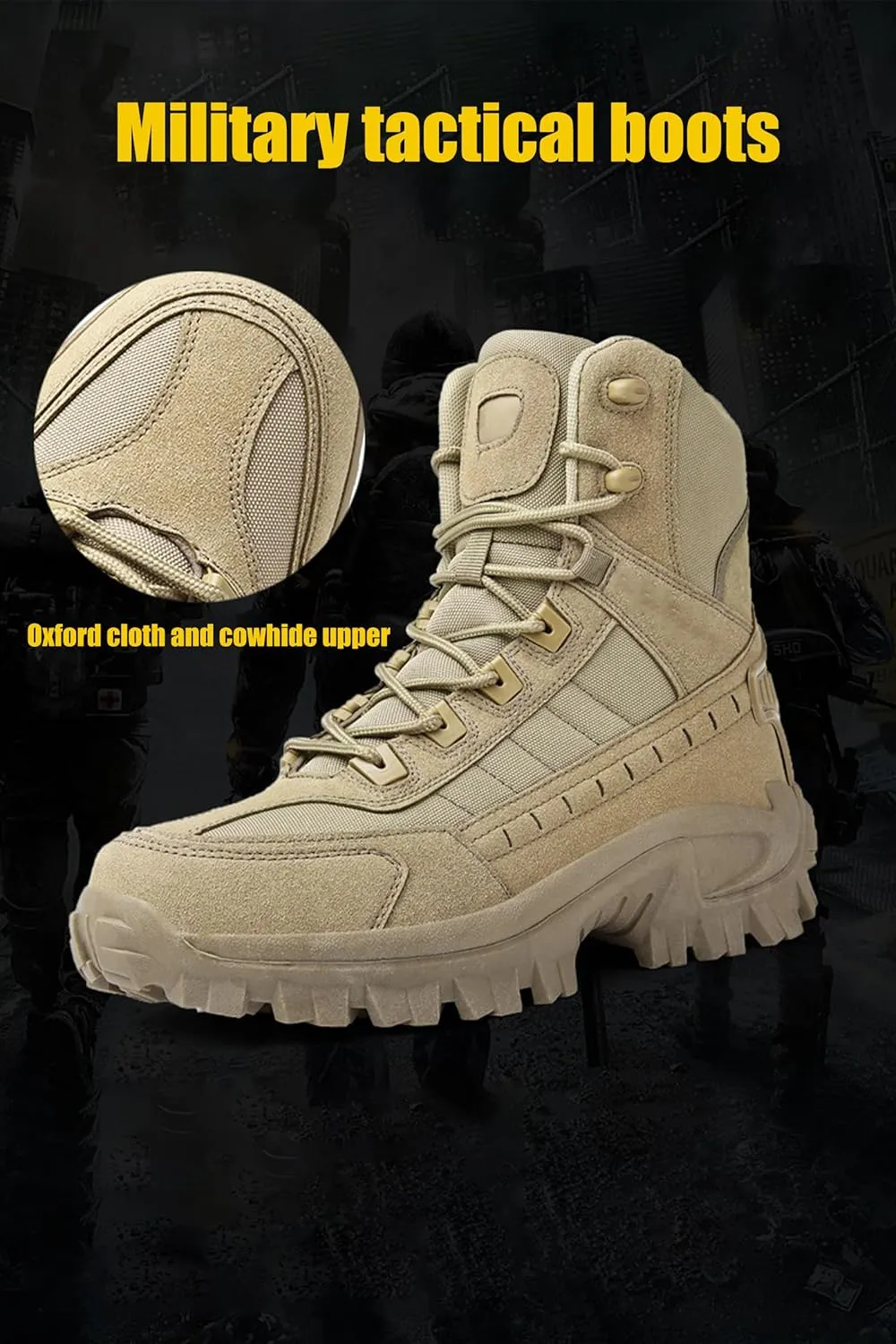 Kervaky Men's tactical boots military combat boots work boots desert boots mountaineering boots lightweight boots durable boots