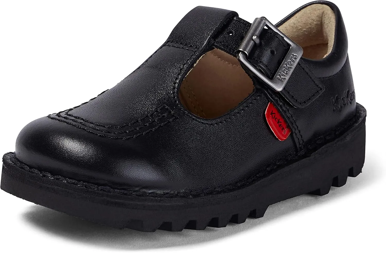 Kickers Kick T I Core Black Leather Shoes-UK