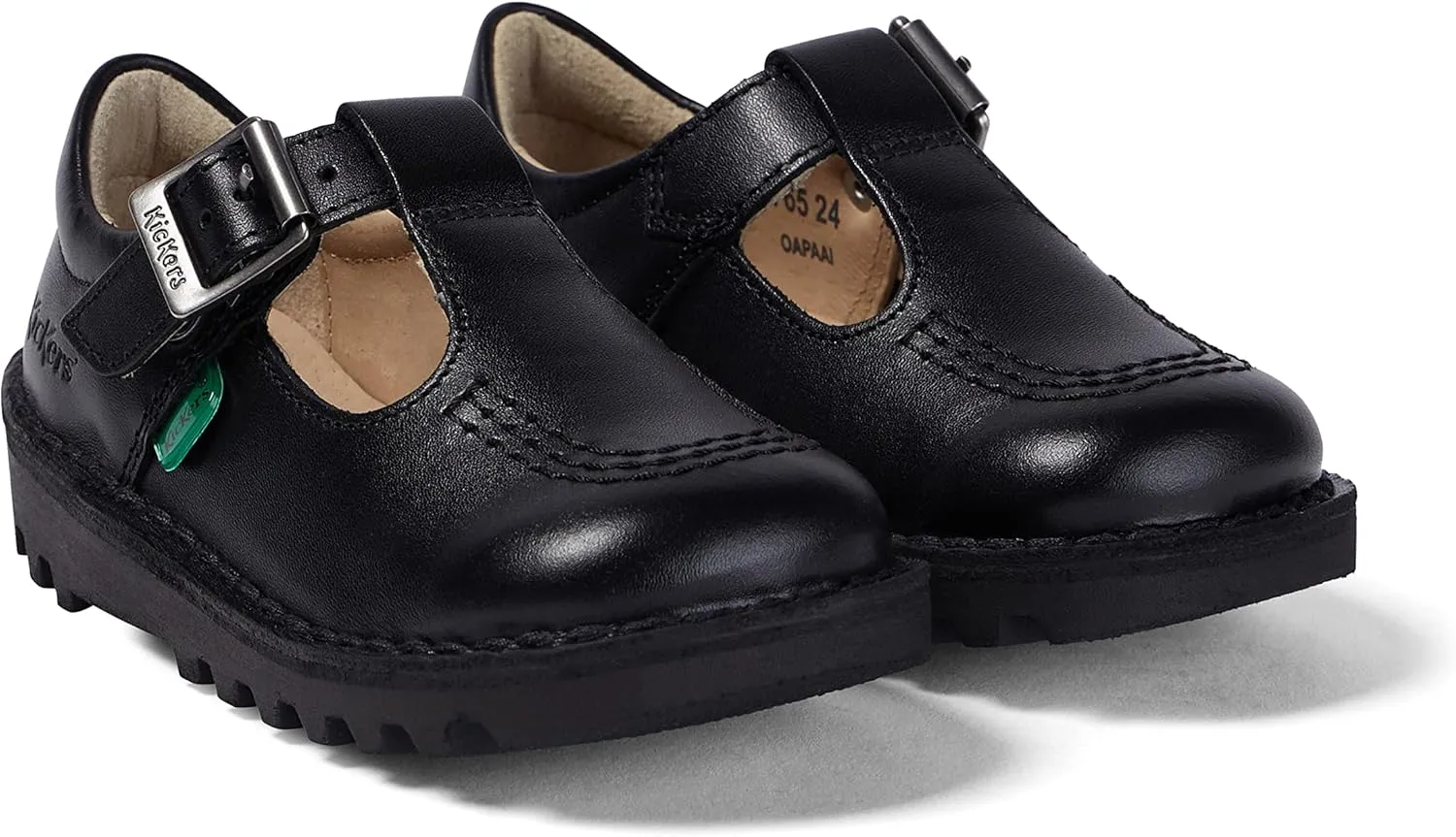 Kickers Kick T I Core Black Leather Shoes-UK