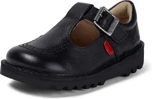 Kickers Kick T I Core Black Leather Shoes-UK