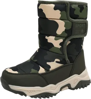 Kids Boys Girls Snow Boots Winter Faux Fur Lined Warm Shoes Outdoor Non Slip Walking Boots Insulated Ankle Boots