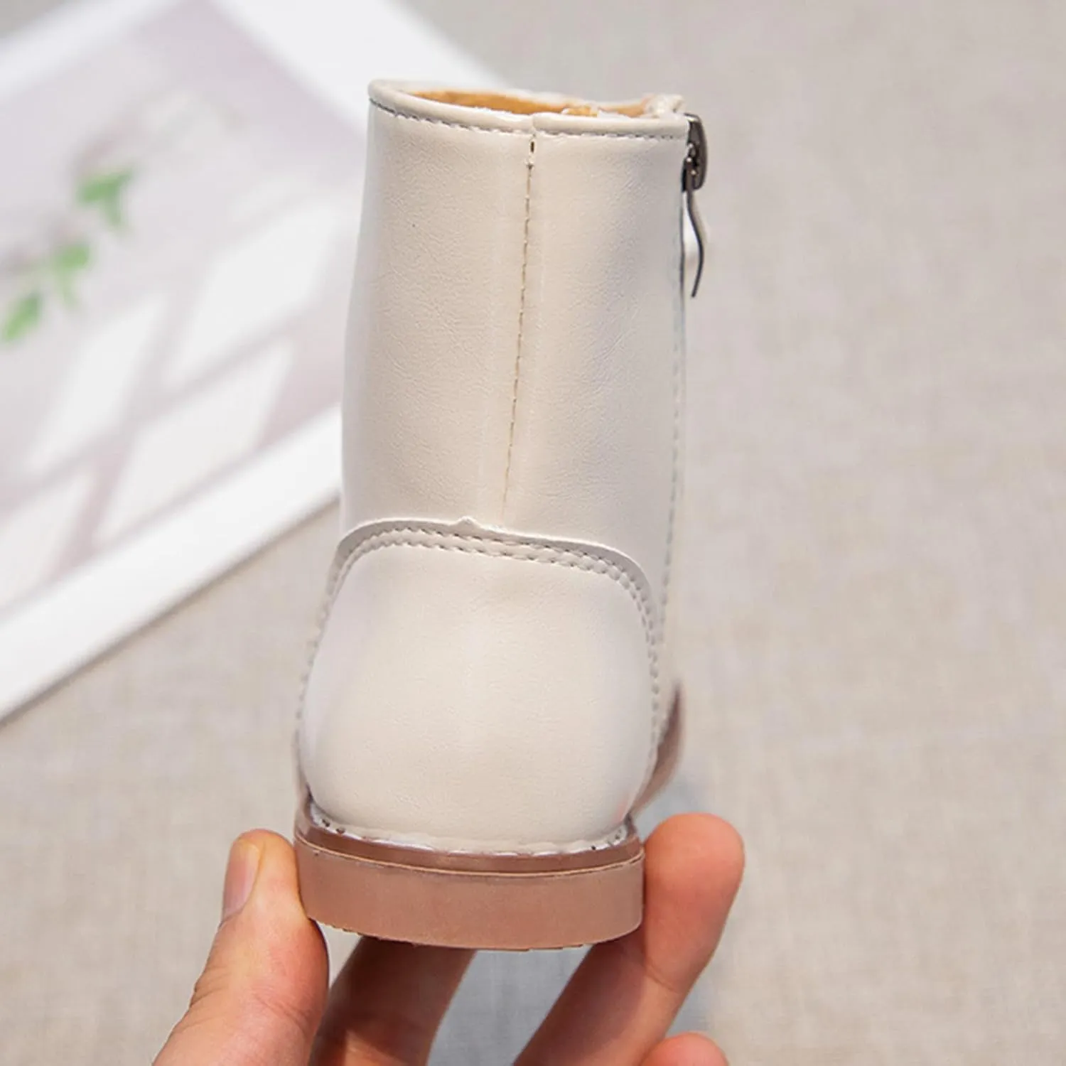 Kids Girls Short Ankle Boots Sweet Heart Sequin Side Zipper Dress Booties 2024 Fashion Trendy Platform Shoes