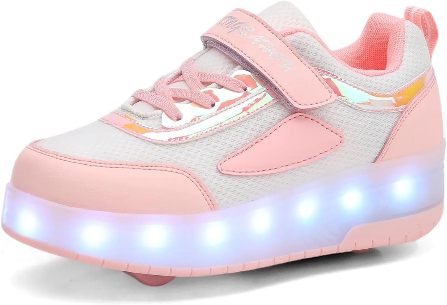 Kids LED Roller Skate Shoes with Double Wheels Rechargeable Retractable Wheels Light Up Sneakers for Christmas Birthday Gifts