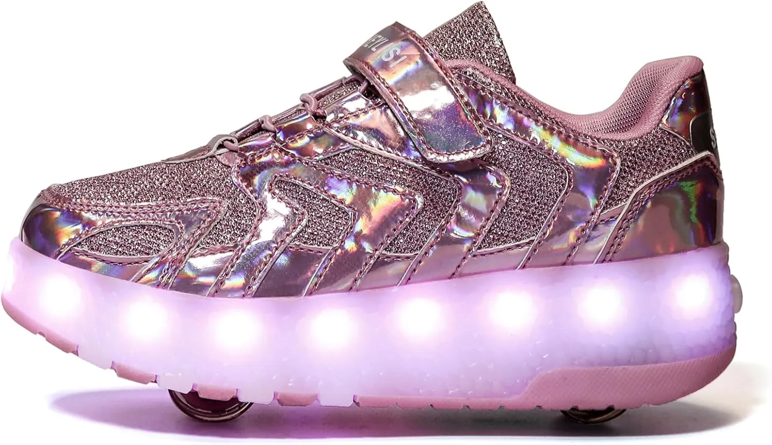 Kids LED Roller Skate Shoes with Double Wheels Rechargeable Retractable Wheels Light Up Sneakers for Christmas Birthday Gifts