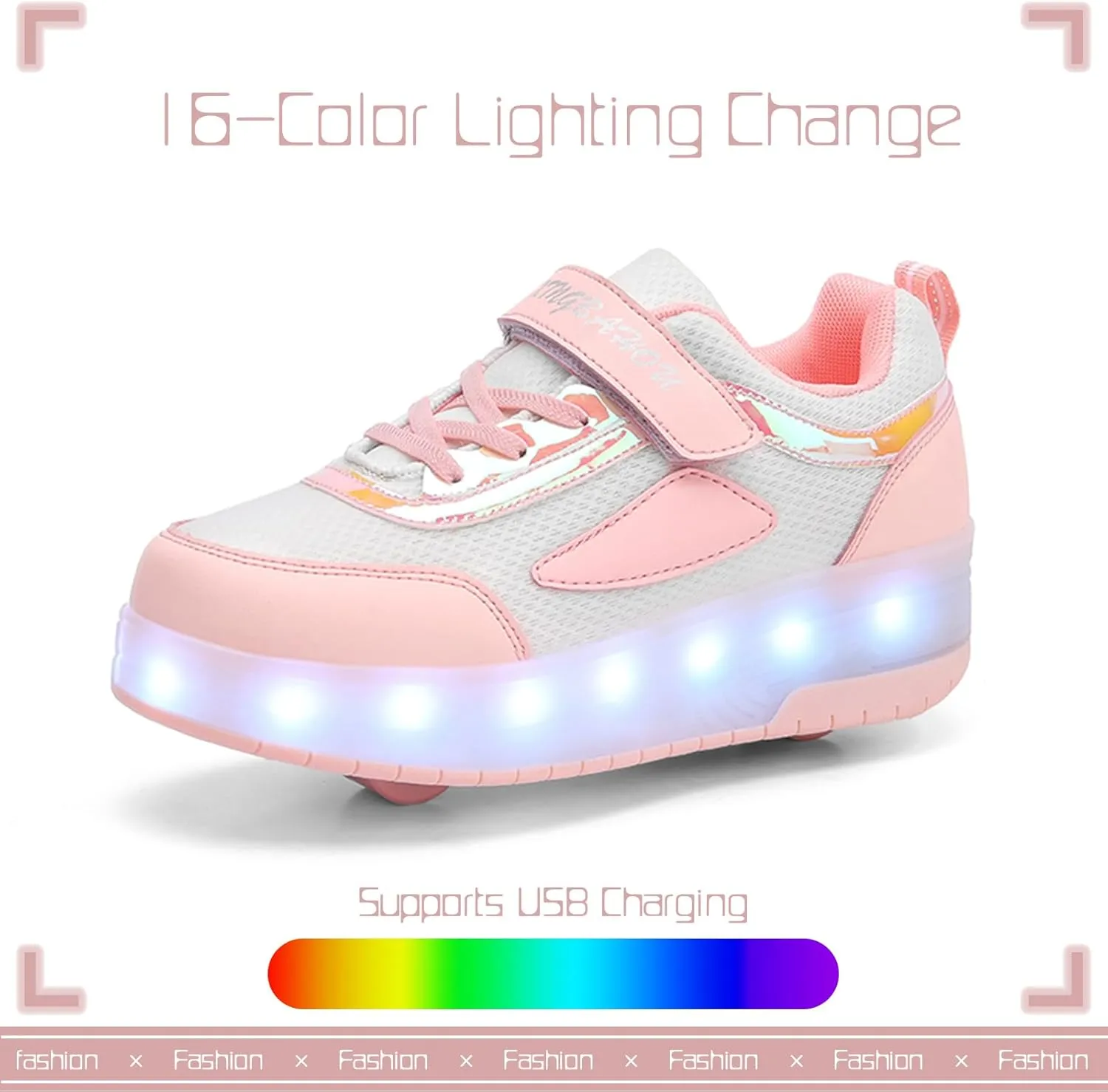 Kids Light Up Shoes with Wheels USB Chargable Colorful Light Up Roller Skate Shoes