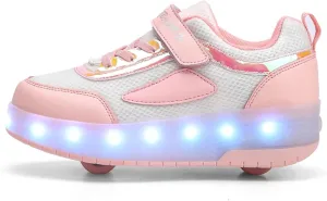 Kids Light Up Shoes with Wheels USB Chargable Colorful Light Up Roller Skate Shoes