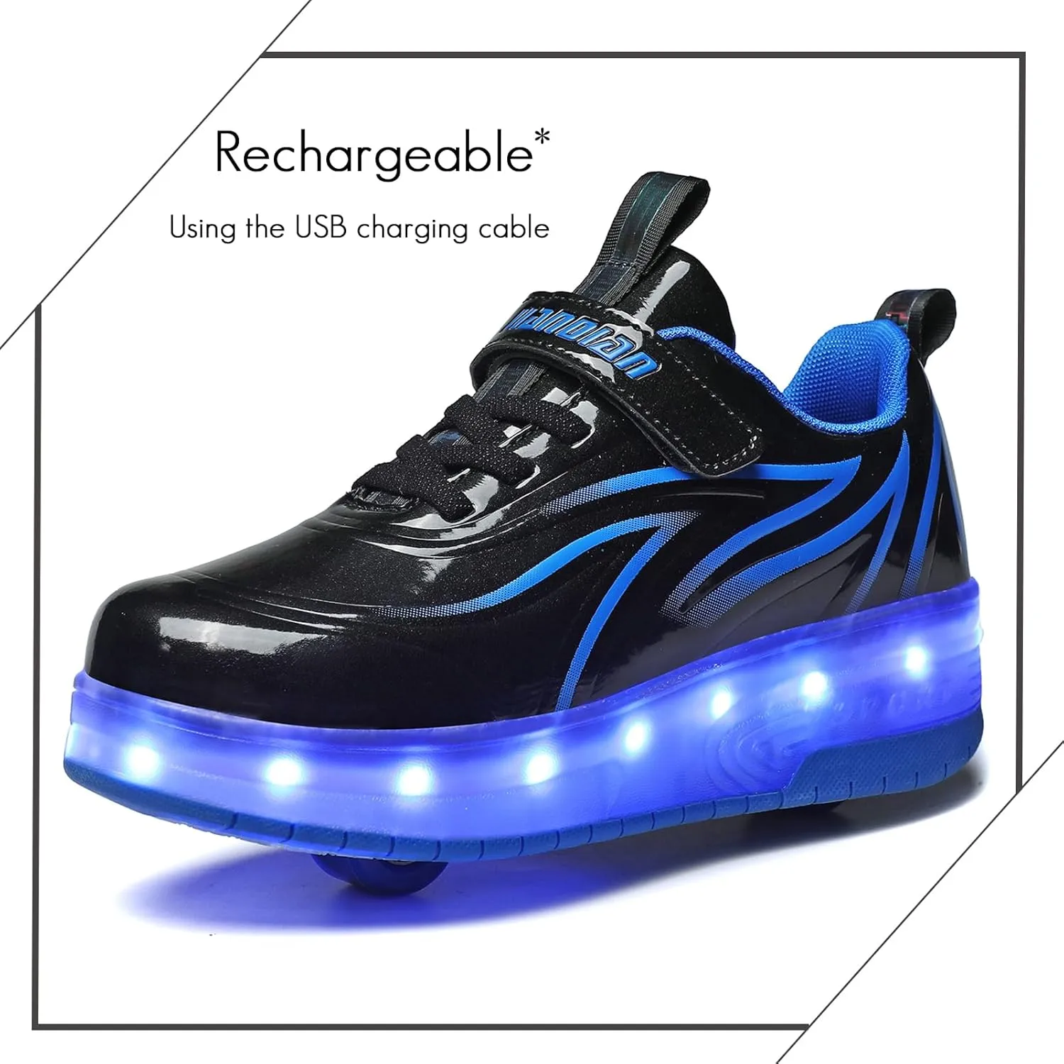 Kids Light Up Shoes with Wheels USB Chargable Colorful Light Up Roller Skate Shoes
