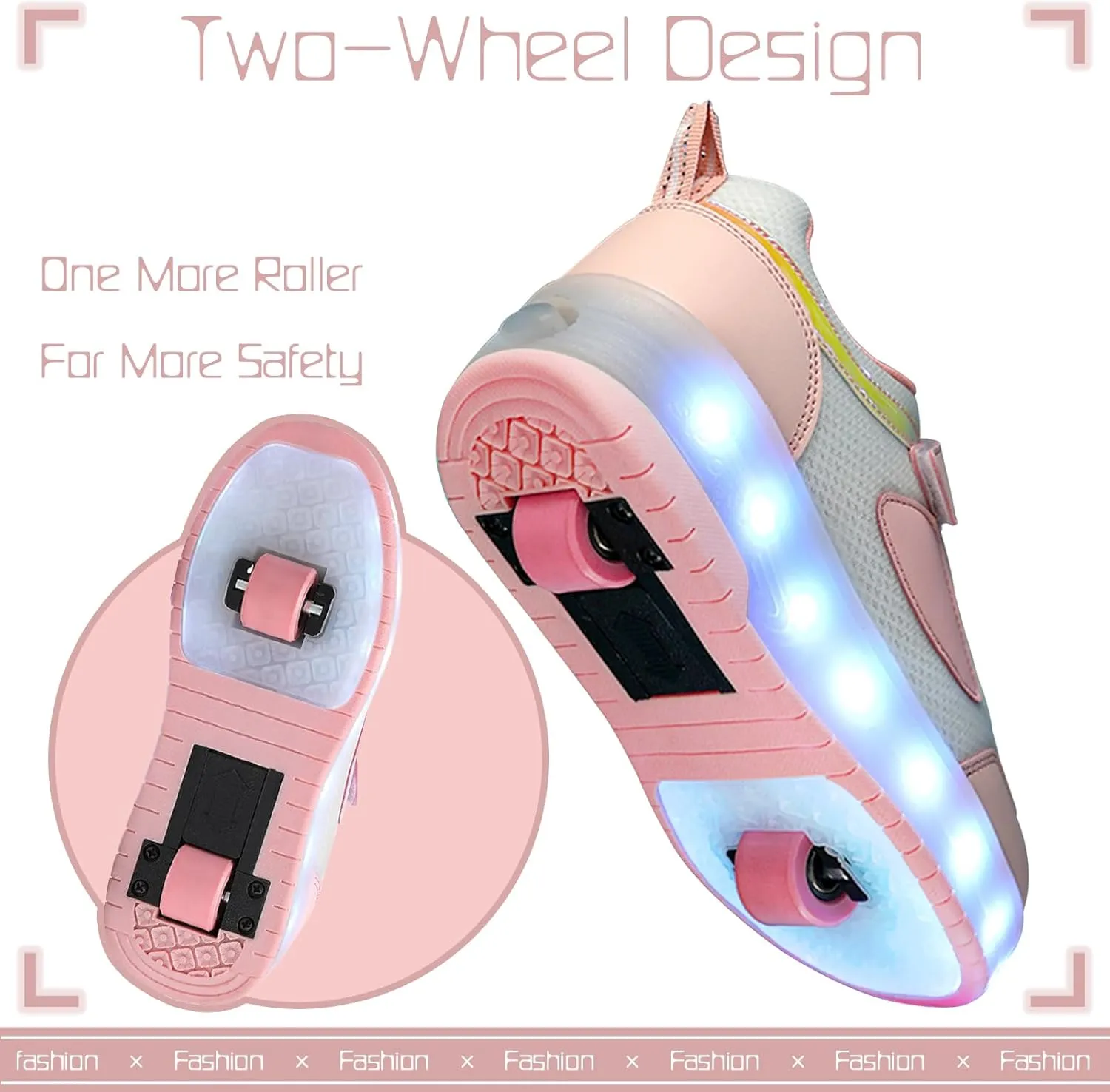 Kids Light Up Shoes with Wheels USB Chargable Colorful Light Up Roller Skate Shoes