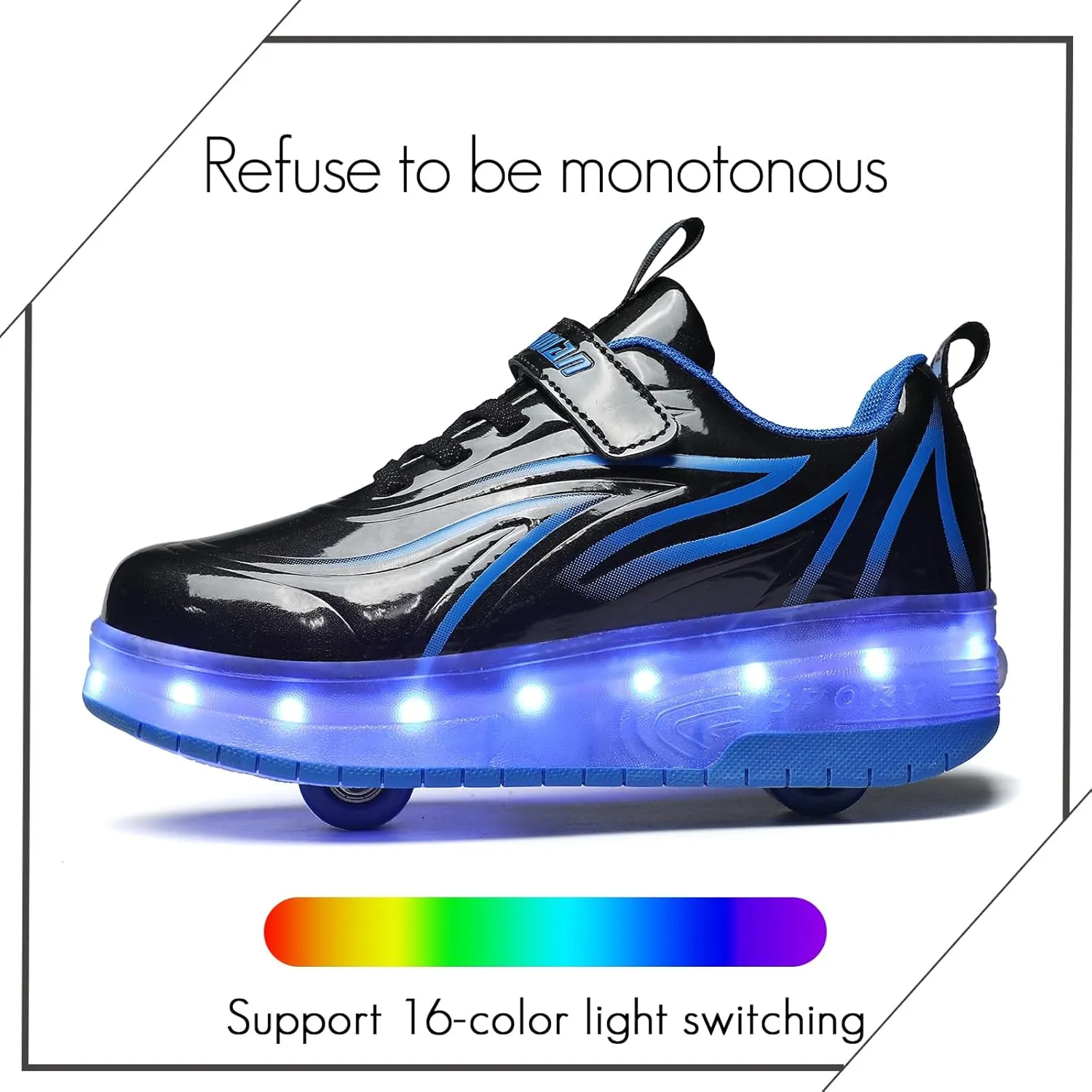 Kids Light Up Shoes with Wheels USB Chargable Colorful Light Up Roller Skate Shoes