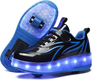 Kids Light Up Shoes with Wheels USB Chargable Colorful Light Up Roller Skate Shoes