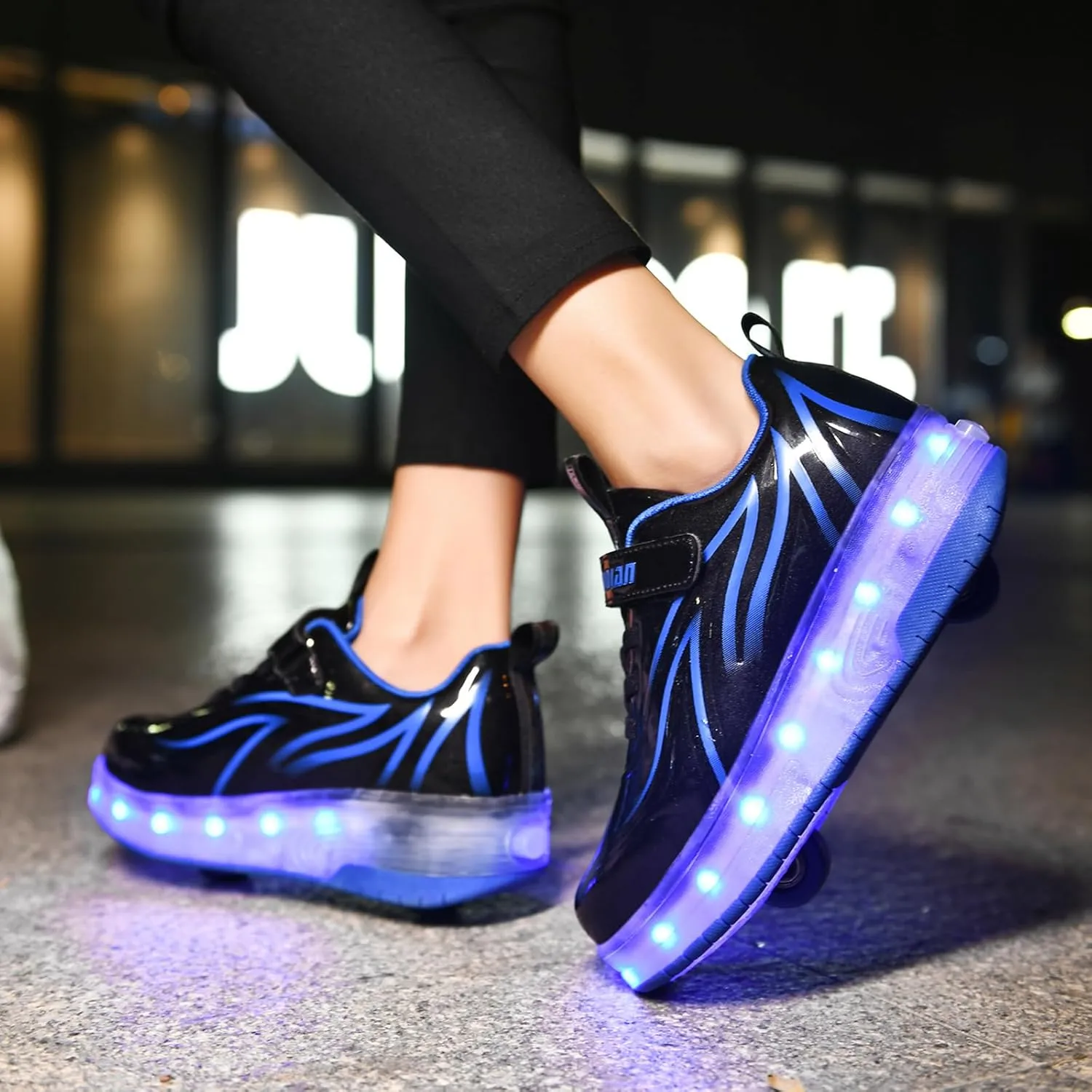Kids Light Up Shoes with Wheels USB Chargable Colorful Light Up Roller Skate Shoes