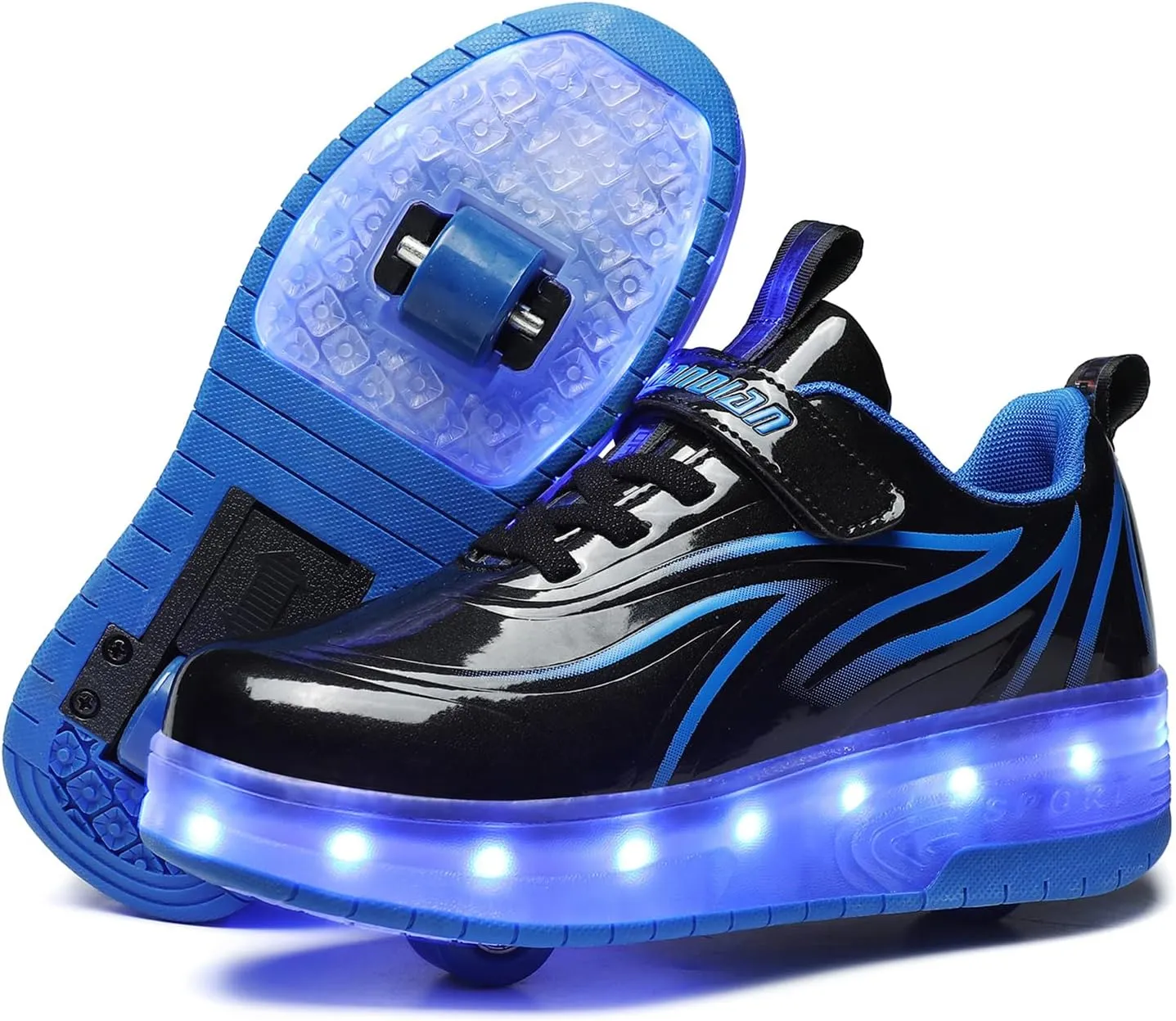 Kids Light Up Shoes with Wheels USB Chargable Colorful Light Up Roller Skate Shoes