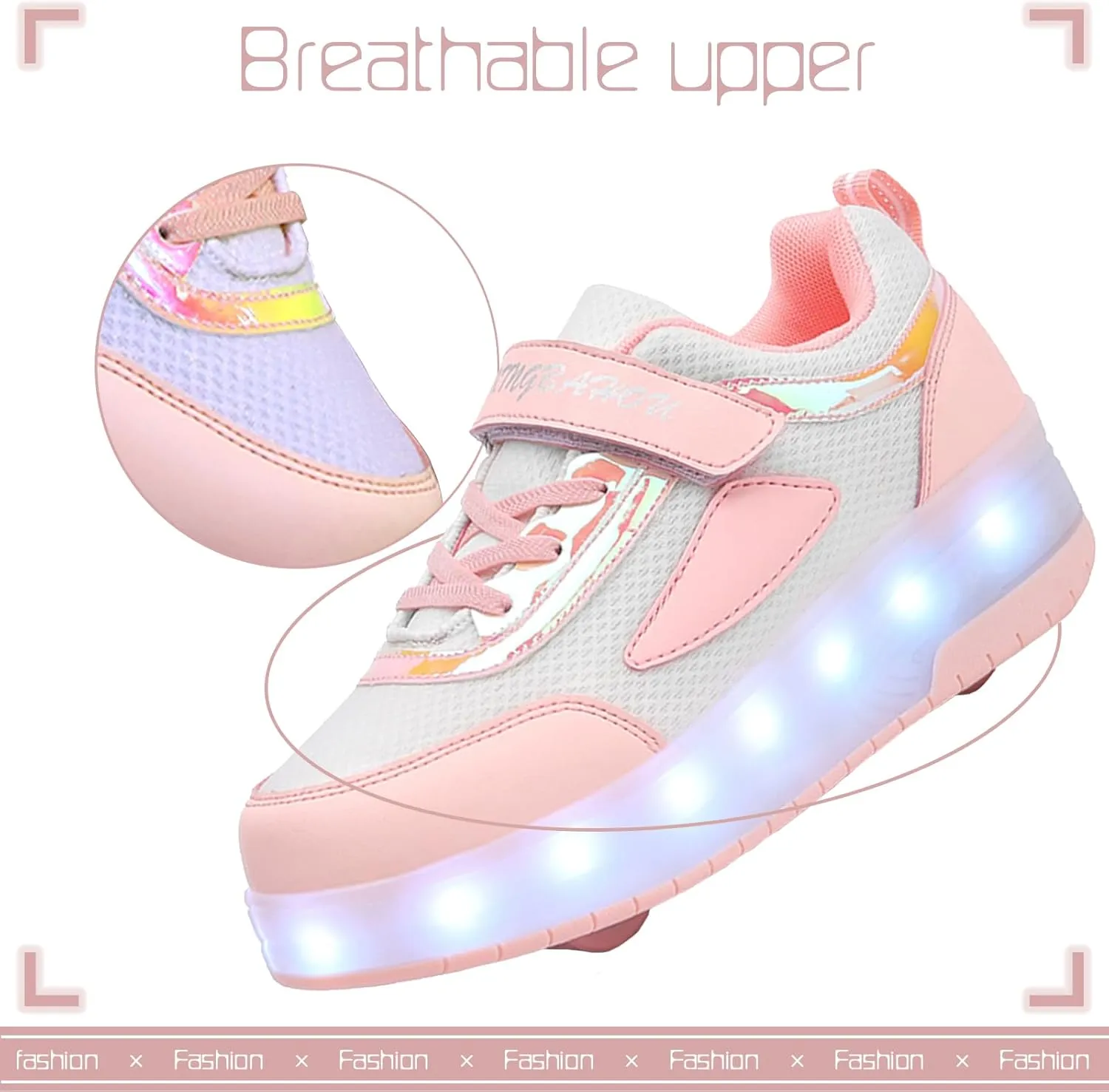 Kids Light Up Shoes with Wheels USB Chargable Colorful Light Up Roller Skate Shoes