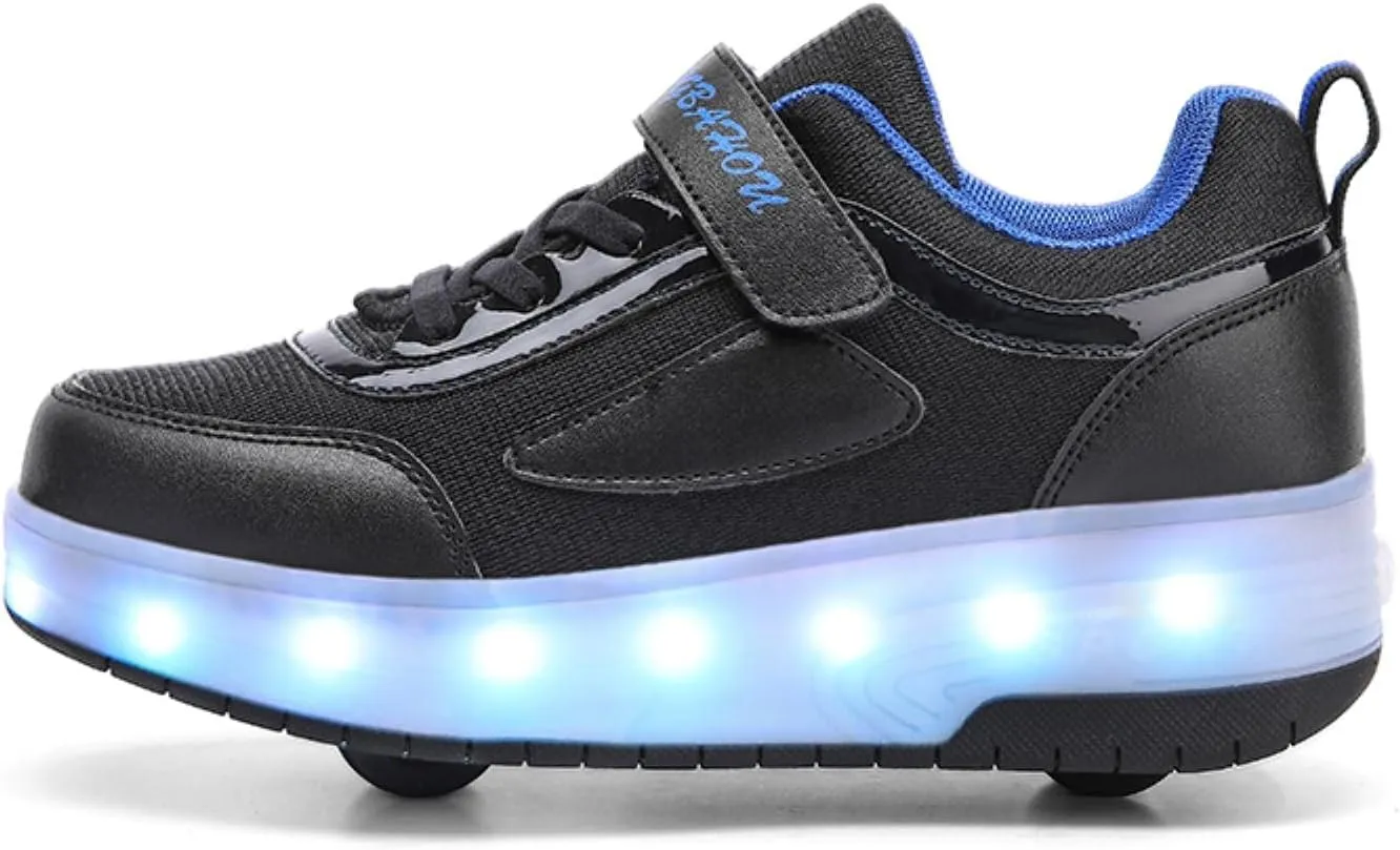 Kids Light Up Shoes with Wheels USB Chargable LED Light Up Roller Skates Shoes Best Gift for Christmas Halloween