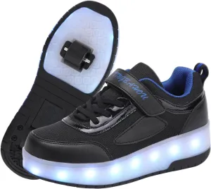 Kids Light Up Shoes with Wheels USB Chargable LED Light Up Roller Skates Shoes Best Gift for Christmas Halloween