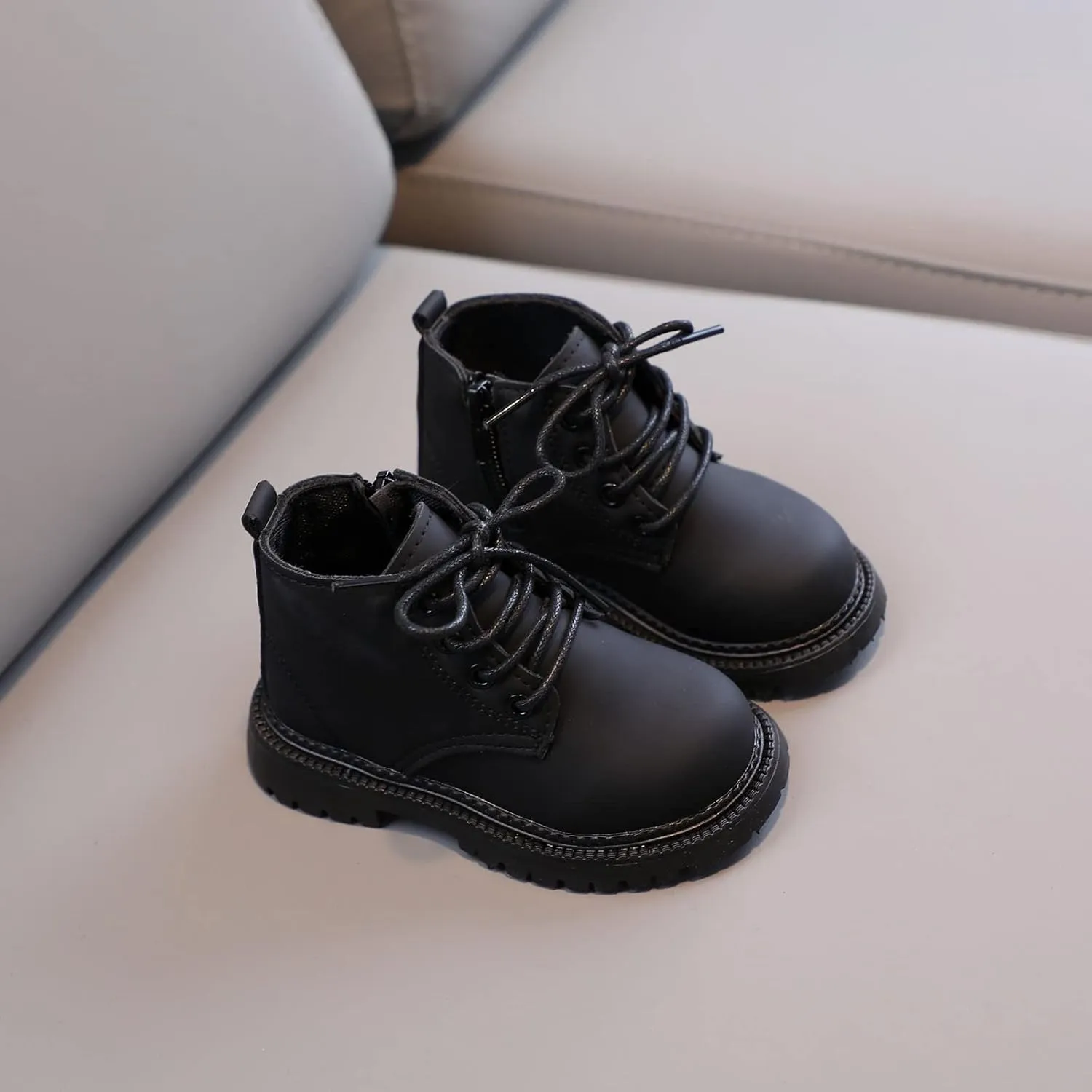 Kids Shoes Low Heel Ankles Small Leather Shoes for Unisex Cute British Style Soft Bottom Non-Slip Leather Shoes