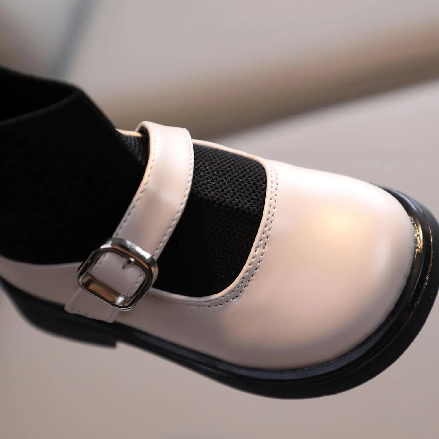 Kids Shoes Low Heel Ankles Small Leather Shoes for Unisex Cute British Style Soft Bottom Non-Slip Leather Shoes
