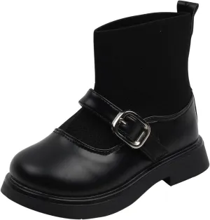 Kids Shoes Low Heel Ankles Small Leather Shoes for Unisex Cute British Style Soft Bottom Non-Slip Leather Shoes
