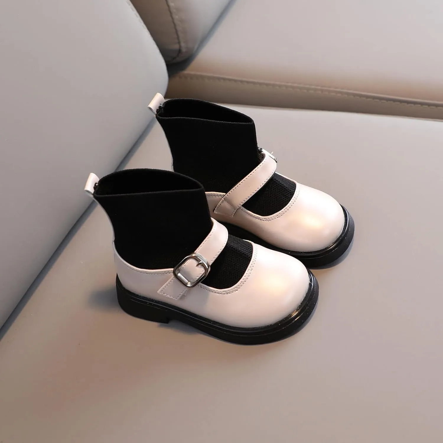 Kids Shoes Low Heel Ankles Small Leather Shoes for Unisex Cute British Style Soft Bottom Non-Slip Leather Shoes