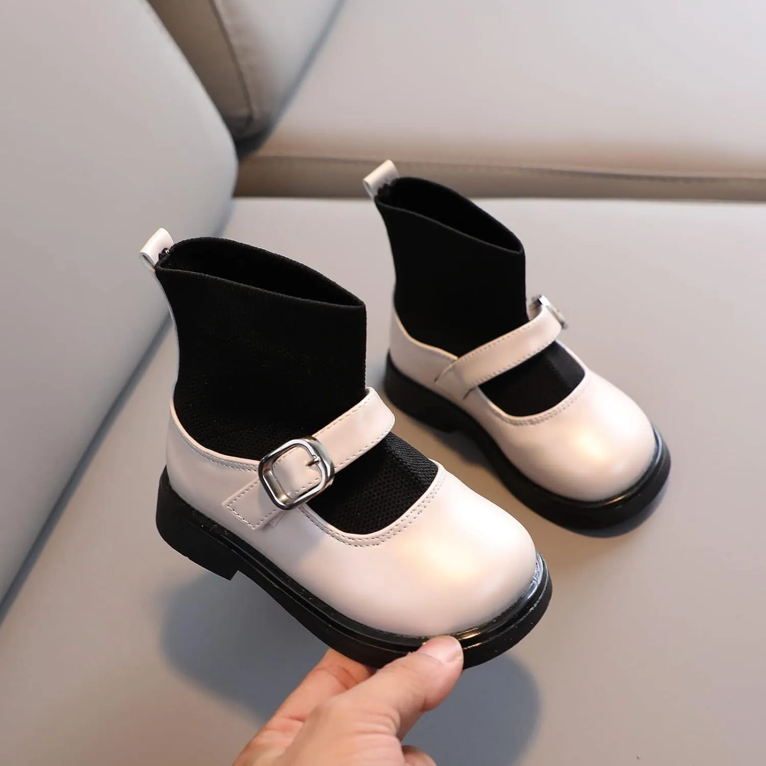 Kids Shoes Low Heel Ankles Small Leather Shoes for Unisex Cute British Style Soft Bottom Non-Slip Leather Shoes