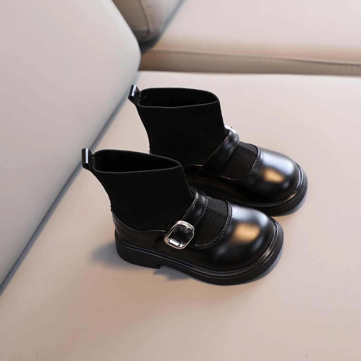 Kids Shoes Low Heel Ankles Small Leather Shoes for Unisex Cute British Style Soft Bottom Non-Slip Leather Shoes