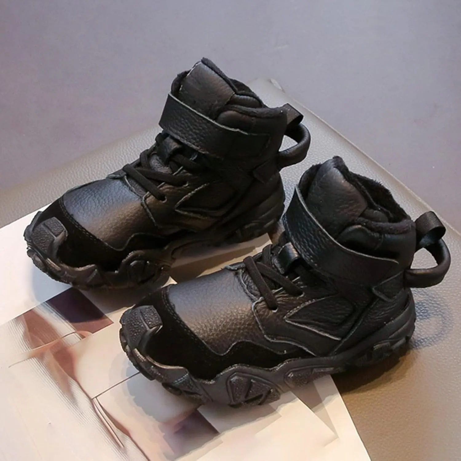 Kids Slip On Sneakers Cozy High Top Hiking Boots Lightweight Comfortable Shoes for Working Snow Boots for Teen Boys