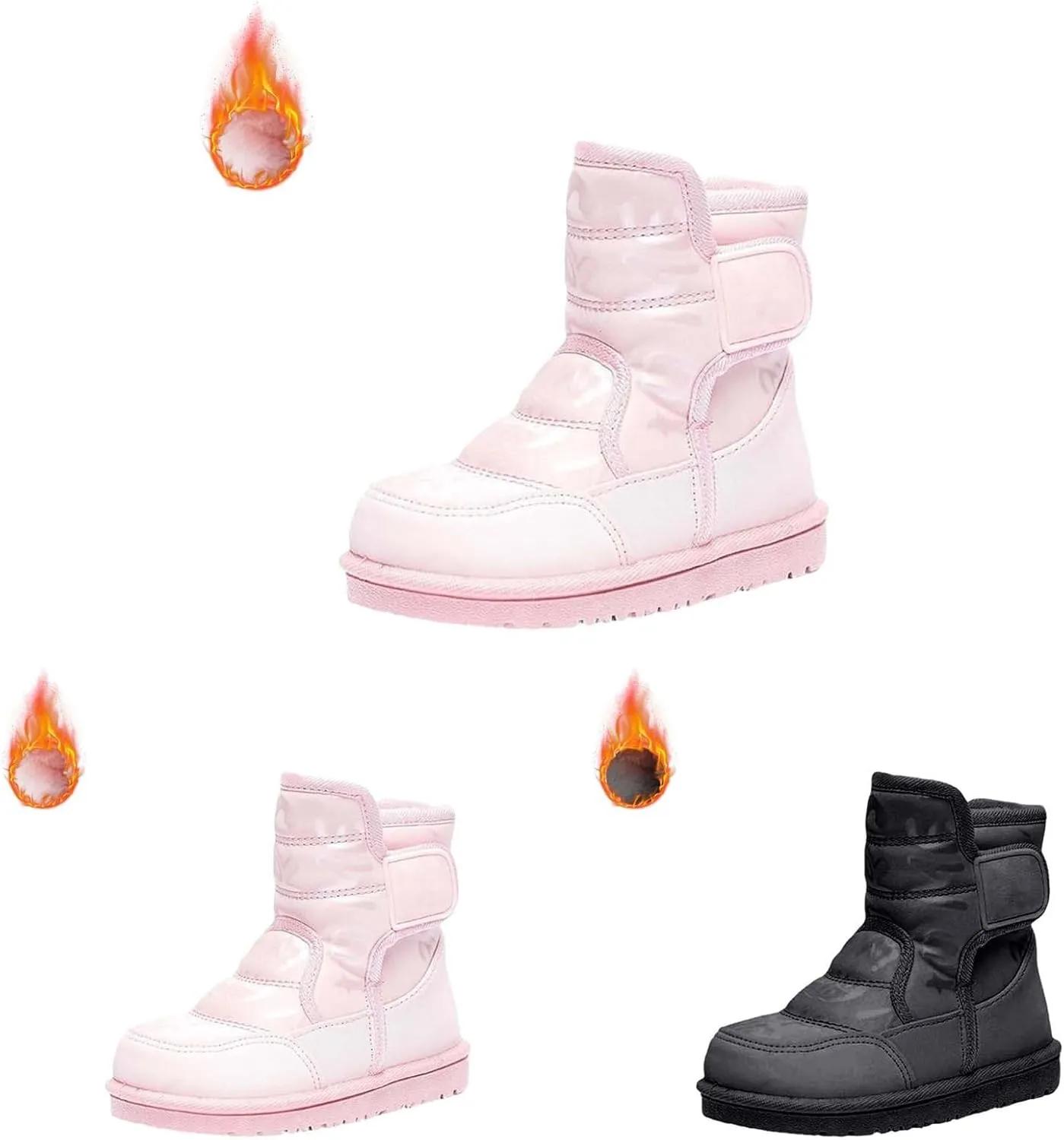 Kids Winter Snow Ankle Boots Fr ining Water Proof Outdoor Slip On Booties Sneakers Warm Shoes for Girls Boys