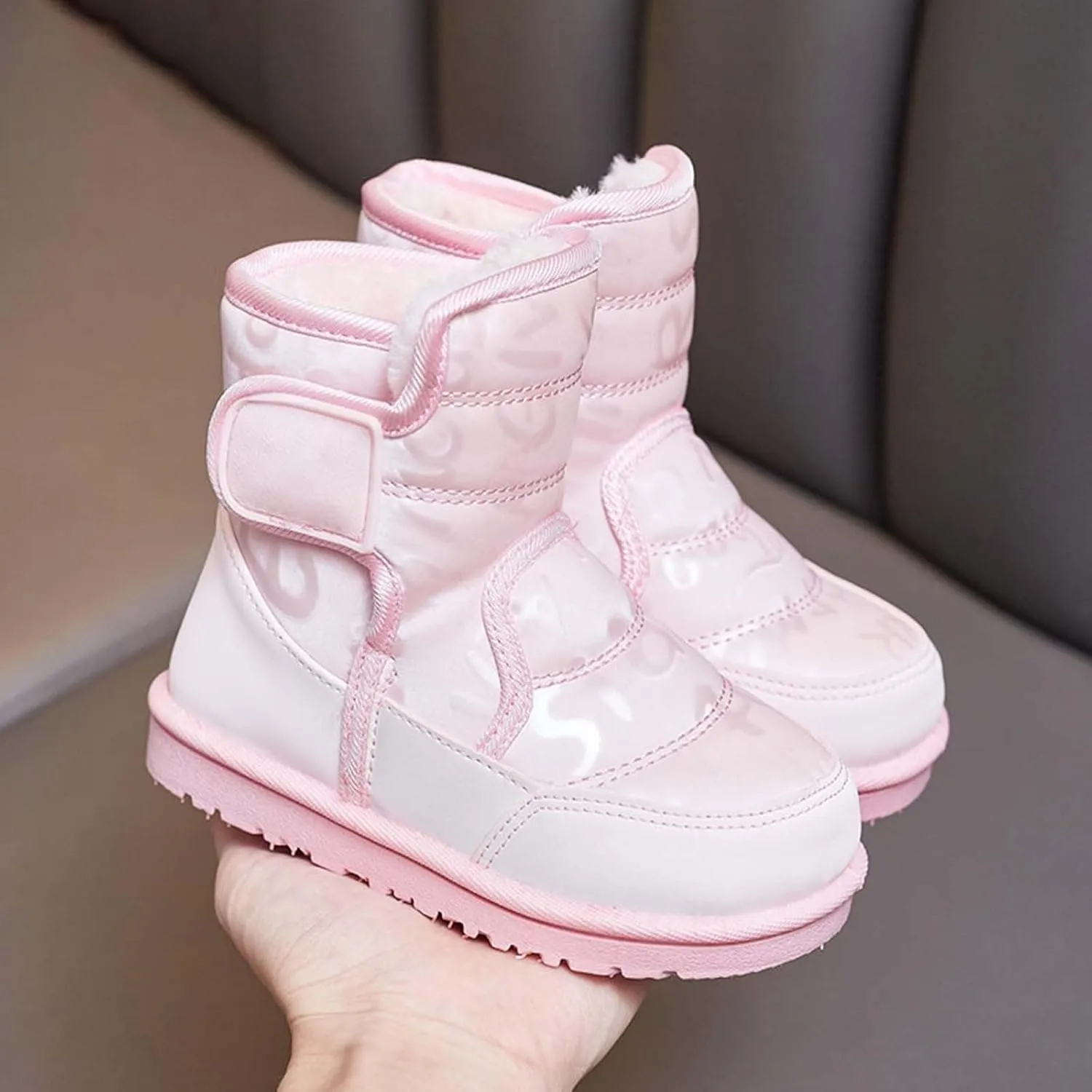 Kids Winter Snow Ankle Boots Fr ining Water Proof Outdoor Slip On Booties Sneakers Warm Shoes for Girls Boys