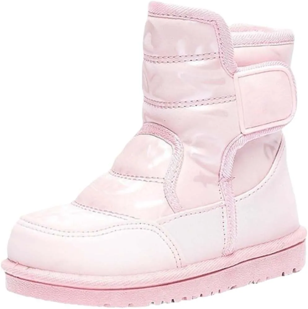Kids Winter Snow Ankle Boots Fr ining Water Proof Outdoor Slip On Booties Sneakers Warm Shoes for Girls Boys