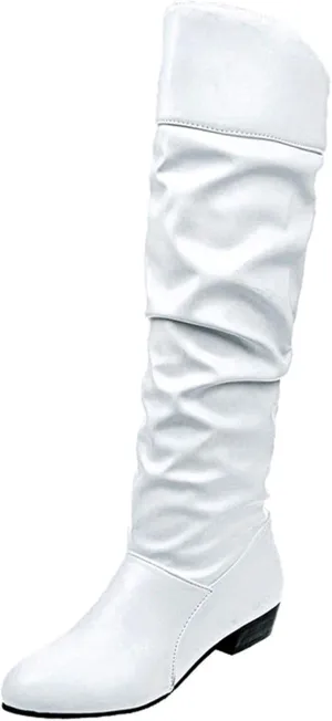 Knee High Boots Women Chunky Heel Round Toe Tall Boots High Heel Side Zipper Long Boots Office Dress Tall Boots