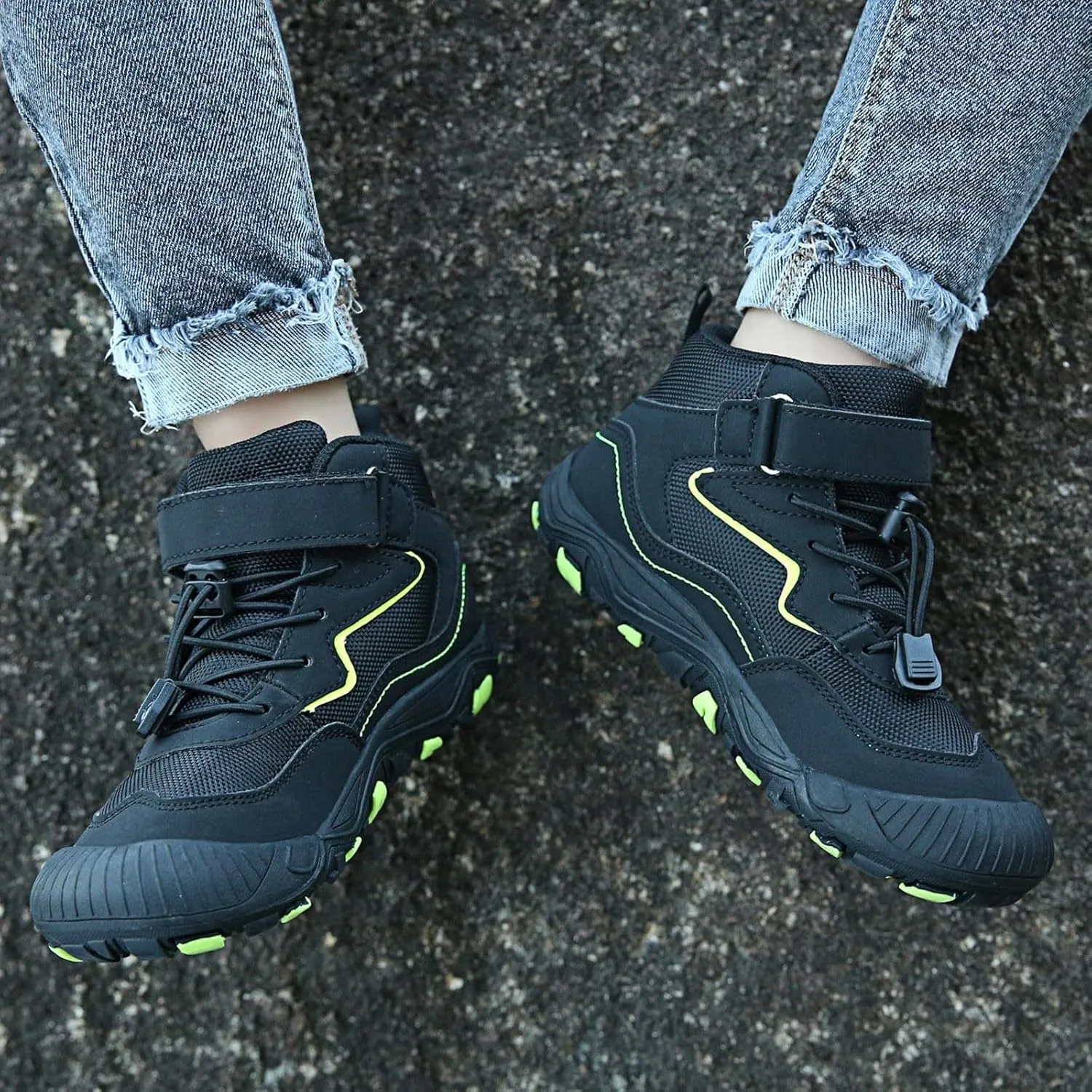 Lace-Up Open Toe Shoes For Childrens Kids Snow Boots Outdoor Sport Booties Fashion Breathable Rubber Boys Girls Sneaker