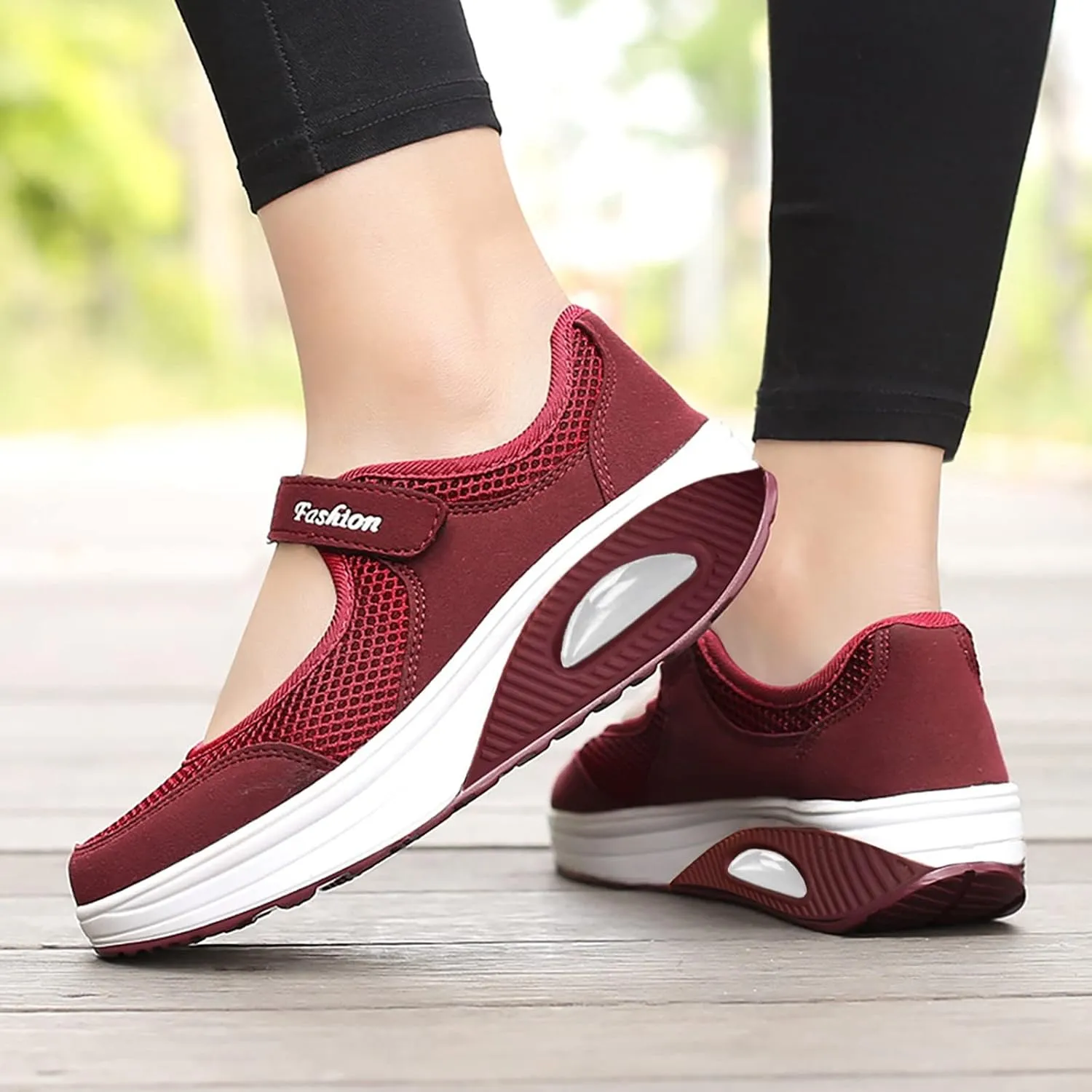 Ladies Orthopedic Walking Shoes Air-Cushion Loafers for Women 2025 Casual Mesh Summer Slip-On Breathable Closed Toe Diabetic Shoes with Arch-Support
