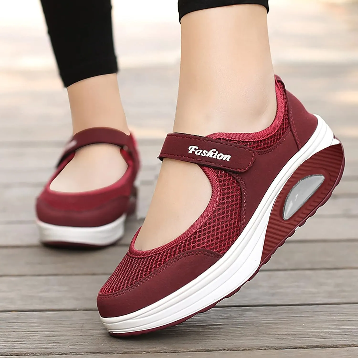 Ladies Orthopedic Walking Shoes Air-Cushion Loafers for Women 2025 Casual Mesh Summer Slip-On Breathable Closed Toe Diabetic Shoes with Arch-Support