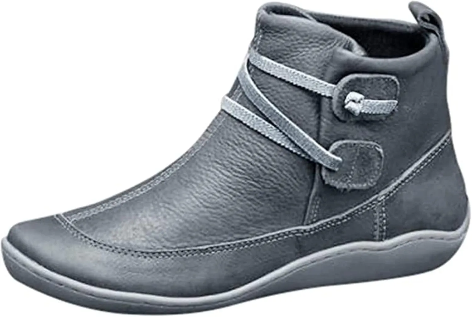 Ladmiple Boots For Women Ankle Booties Western Cowboy Cowgirl Round Toe Short Booties Classic High Top Combat Walking Shoes