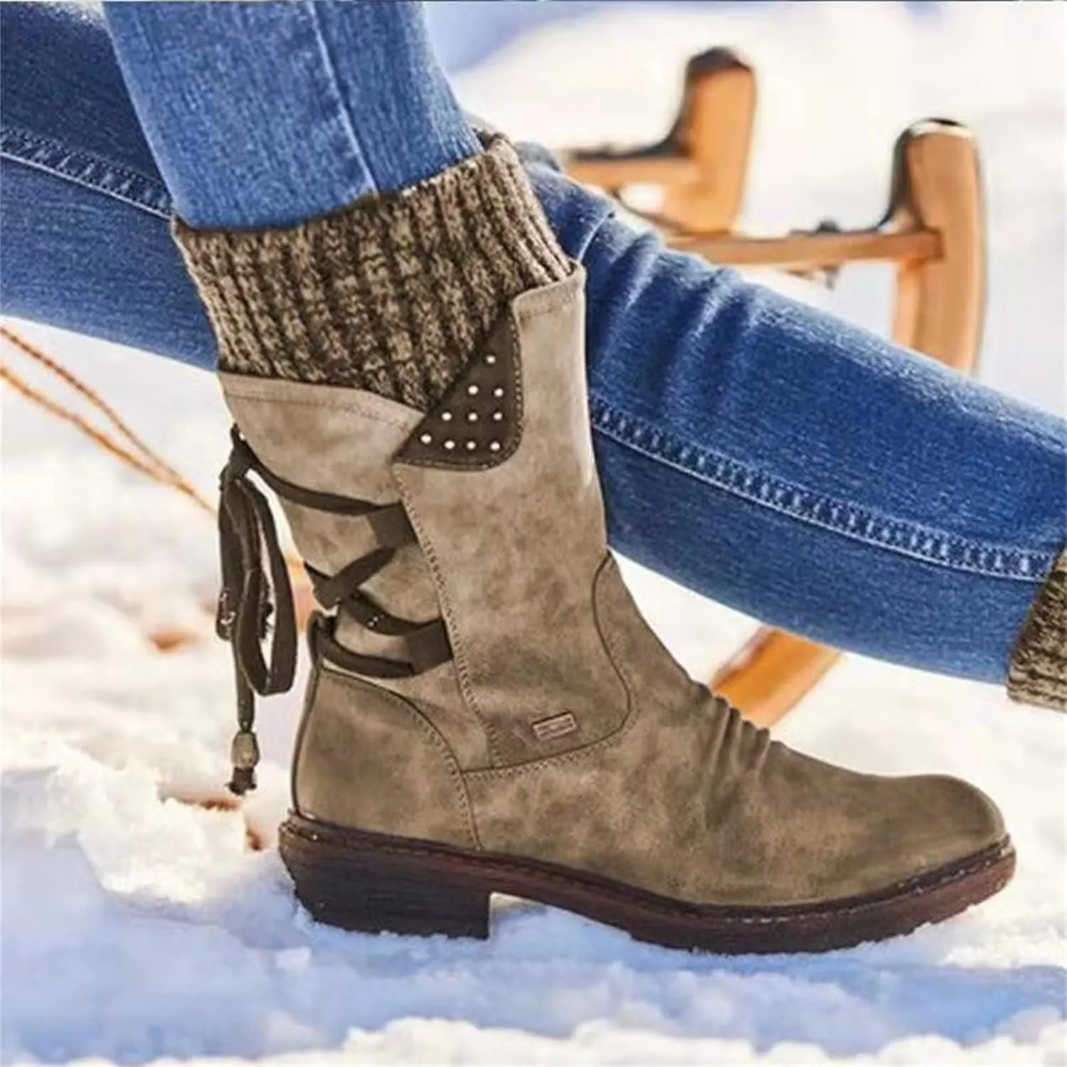 Lausiuoe Boots For Women Knee High Wide Calf Cowboy Cowgirl Western Boots Embroidery Low Heel Fashion Fall Booties 2022