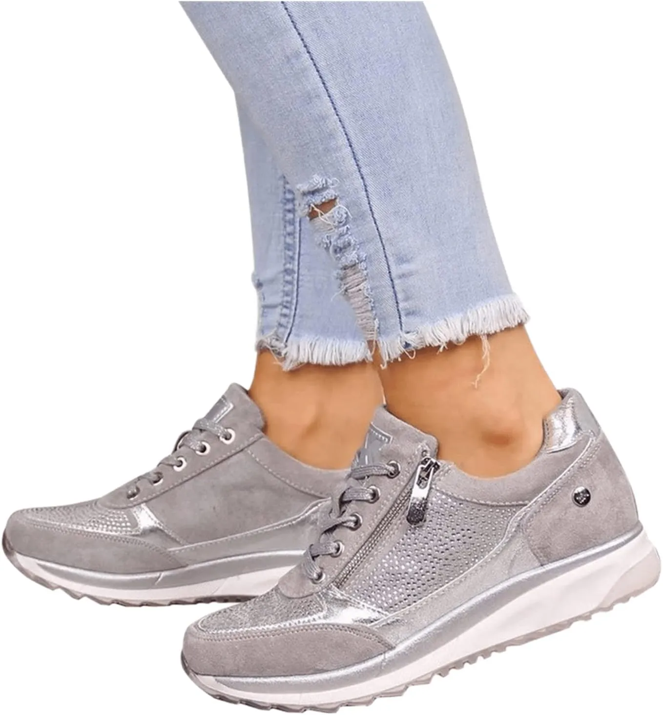 Lausiuoe Shoes For Women Sneakers Trendy Slip on Low Top Canvas Walking Shoes Non Slip Fashion Casual Flat Loafers